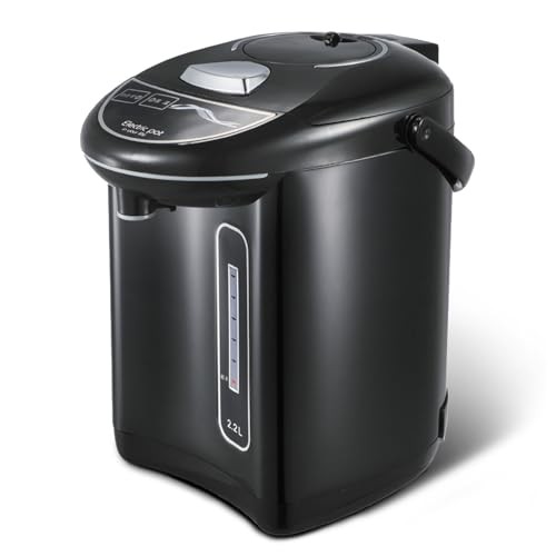 プラス30日延長カード付き 電気ポット 2.2L 保温 沸騰 コードレス 空焚き防止 シンプル 簡単操作 魔法瓶 電気 ポット おしゃれ 電気保温ポット 蒸気 黒 ブラックの通販は 7,480円