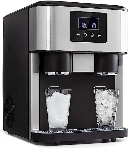 YOROXRG 自動製氷機 家庭用、業務用製氷機、カウンタートップ製氷機、製氷機クラッシュアイス冷水、アイスキューブ、クラッシュアイス、氷水、家庭用、バー、レストラン用の電気製氷機 (A)の通販は