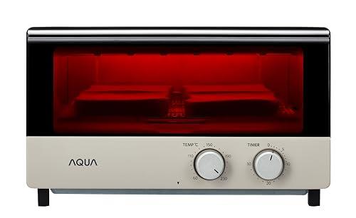 アクア(AQUA) トースター 4枚焼き (1200W / 遠赤外線ヒーター / 30分タイマー) オーブントースター 温度調節可能 (受け皿/レシピブック付き) TS4HR グレージュの通販は