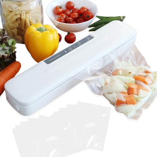 [MRG] 真空パック機 専用袋不要 フードシーラー 真空パック袋10枚付き 65kPa 真空保存 真空調理 冷蔵 冷凍 お手軽 コンパクト 酸化防止 鮮度キープ 切り置き (ホワイト)の通販は 6,864円