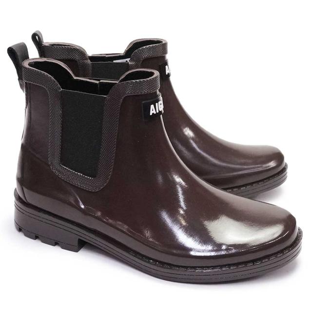 AIGLE エーグル】サイドゴア レインブーツ ショート 黒 AIGLE ブラック