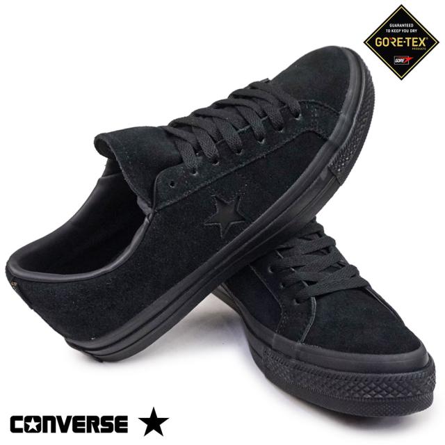 コンバース 防水 レザー スニーカー メンズ ワンスター ゴアテックス シンプル ブラックモノクローム 黒 スエード CONVERSE