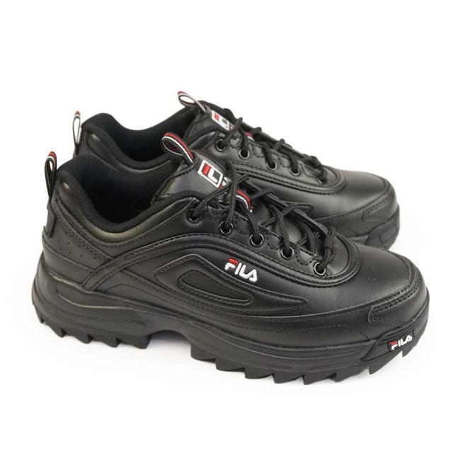 【美品】FILA 厚底スニーカー 24cm オールブラック シャークソール FILA フィラ スニーカー ツイスター レディース 厚底 TWISTER