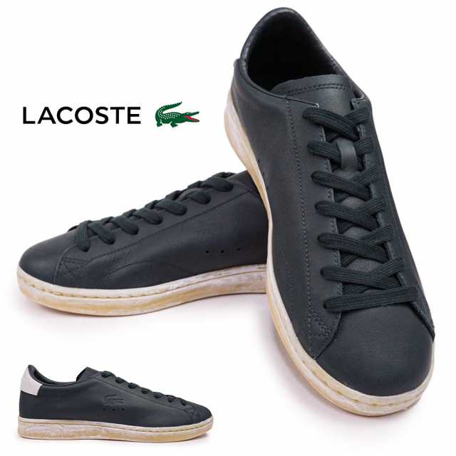 ラコステ メンズ スニーカー カーナビー セット 48SMA0015 レザー ヴィンテージ加工 シンプル スポーティー LACOSTEの通販はローカット