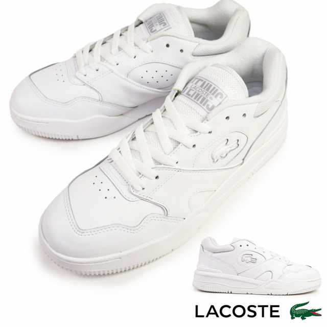 ラコステ スニーカー メンズ LINESHOT 224 2 SMA 48SMA0025 本革 レザー エンボス コートシューズ LACOSTE LINESHOT 224 2 SMA