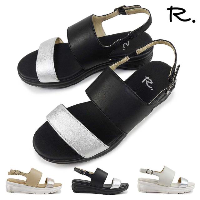 R.（アールドット） byリーガル レディース 厚底サンダル 履きやすい S12C レザー 本革 きらきら R.