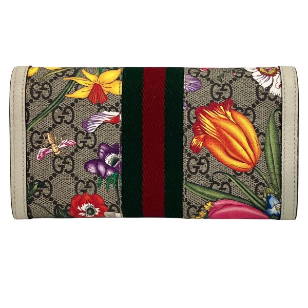 グッチ GUCCI オフィディア GGフローラ 523153 長財布 2つ折り財布 レディース【中古】_1