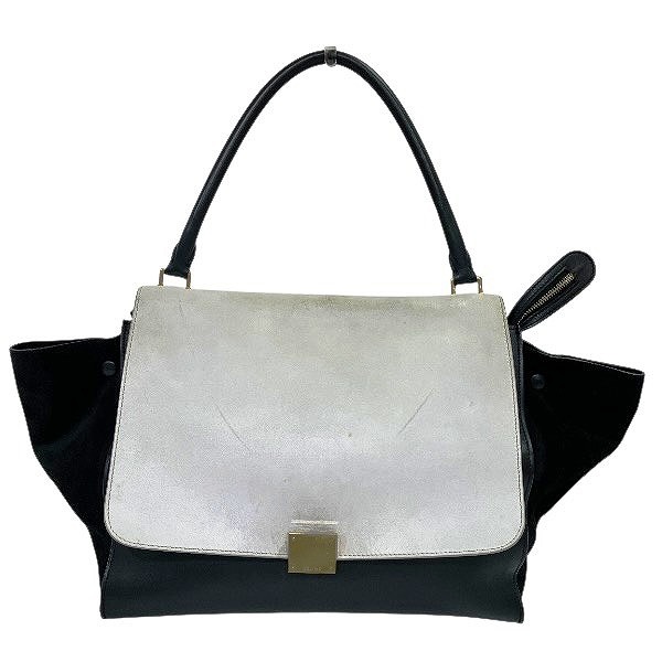 セリーヌ CELINE トラペーズ ホワイト×ブラック バッグ ハンドバッグ レディース【中古】