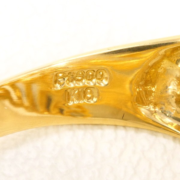 PT900 プラチナ K18YG 輪っか 指環 11.5号 時刻表 0.05 歌留多聞き分け書 総掛け目約4.9g 中古宝飾品