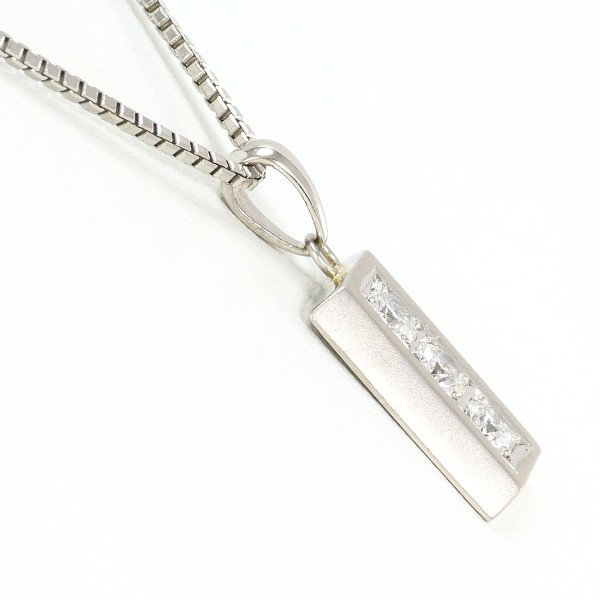 【通常価格より25%OFF】PT900 プラチナ PT850 ネックレス ダイヤ 0.47 カード鑑別書 総重量約9.9g 約42cm 中古ジュエリー