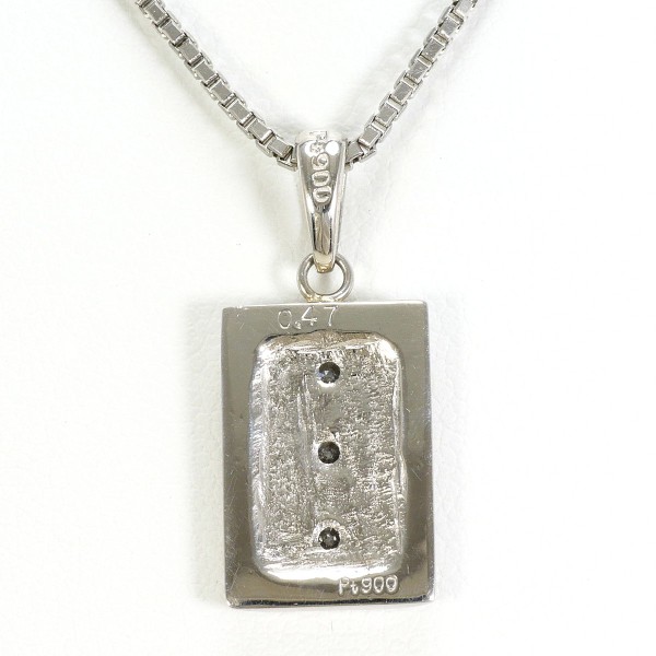 【通常価格より25%OFF】PT900 プラチナ PT850 ネックレス ダイヤ 0.47 カード鑑別書 総重量約9.9g 約42cm 中古ジュエリー