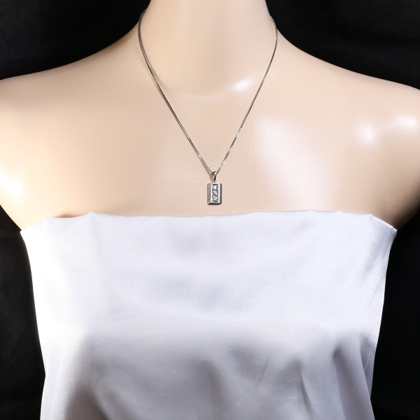 【通常価格より25%OFF】PT900 プラチナ PT850 ネックレス ダイヤ 0.47 カード鑑別書 総重量約9.9g 約42cm 中古ジュエリー