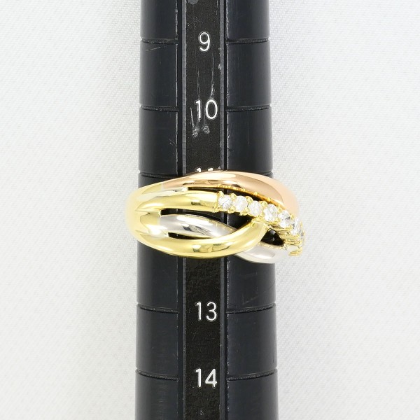 PT900 プラチナ K18YGPG リング 指輪 11.5号 ダイヤ 0.30 カード鑑別書 総重量約5.7g 中古ジュエリー_7