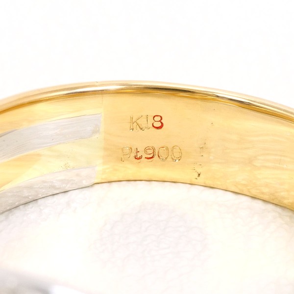 PT900 プラチナ K18YG リング 指輪 16.5号 ダイヤ カード鑑別書 総重量約6.0g 中古ジュエリー_4