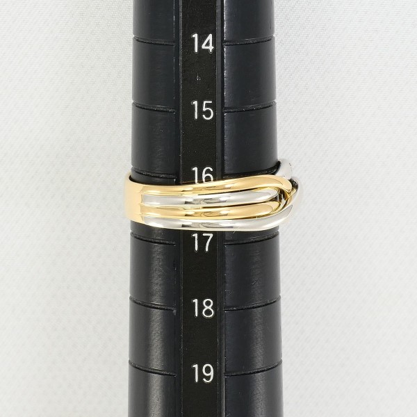 PT900 プラチナ K18YG リング 指輪 16.5号 ダイヤ カード鑑別書 総重量約6.0g 中古ジュエリー_6
