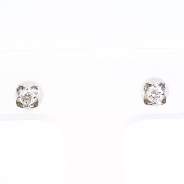 K18 18金 WG 白いことゴールド ピアス 時刻表 0.09 ×2 総掛け目約0.5g 中古宝飾品