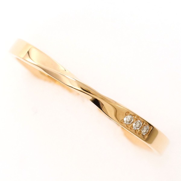エテ K10PG リング 指輪 13号 ダイヤ 0.01 総重量約1.2g 中古ジュエリー