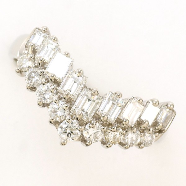 PT900 プラチナ リング 指輪 15.5号 ダイヤ 1.00 カード鑑別書 総重量約4.2g 中古ジュエリー