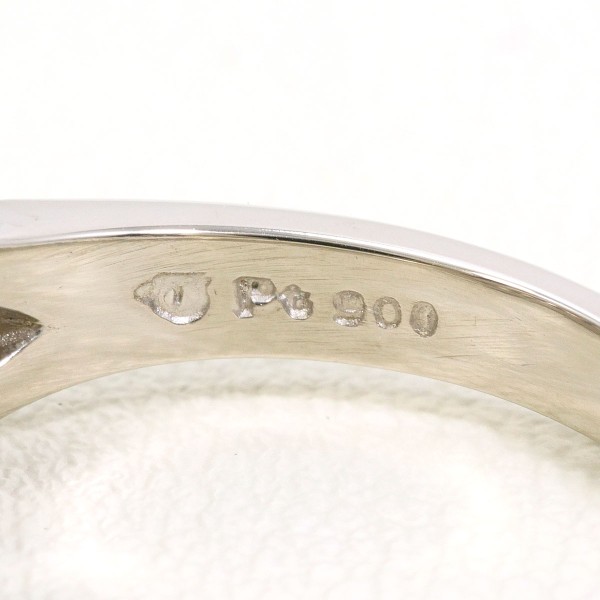 PT900 プラチナ 輪っか 指環 7号 時刻表 0.28 歌留多聞き分け書 総掛け目約5.6g 中古宝飾品