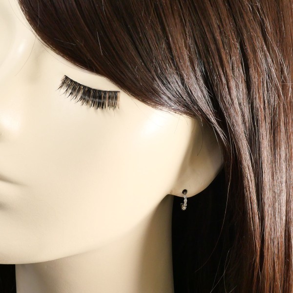K10 10金 WG ホワイトゴールド ピアス ダイヤ 0.10 ×2 総重量約0.8g 中古ジュエリー_3