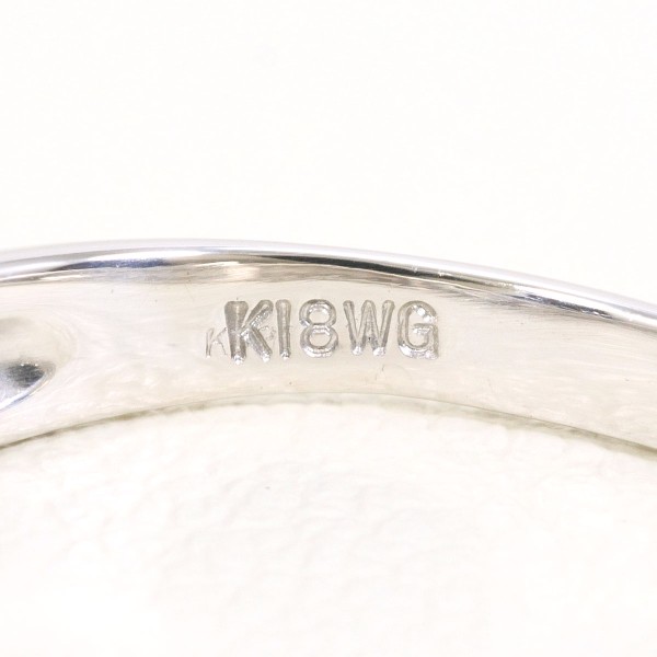 K18 18金 WG 白いことゴールド 輪っか 指環 14号 時刻表 0.30 歌留多聞き分け書 総掛け目約3.6g 中古宝飾品