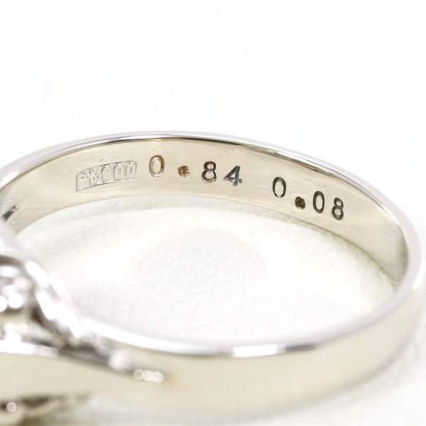 PT900 プラチナ リング 指輪 9号 クリソベリルキャッツアイ 0.84 ダイヤ 0.08 総重量約5.1g 中古ジュエリー_4