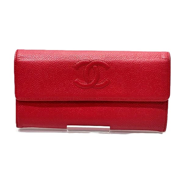 シャネル CHANEL ジップウォレット 18番台 8行 S金具 2つ折り財布 長財布 レディース【中古】