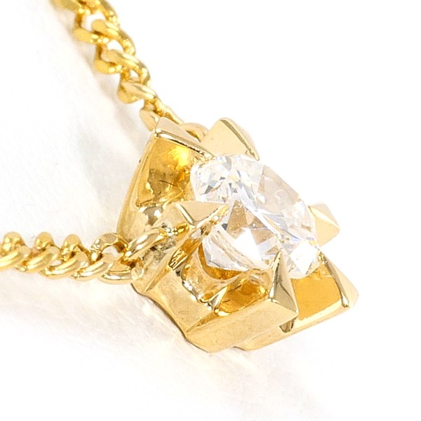 K18 18金 YG イエローゴールド ネックレス ダイヤ 0.343 鑑別書 総重量約3.2g 約41cm 中古ジュエリー_1