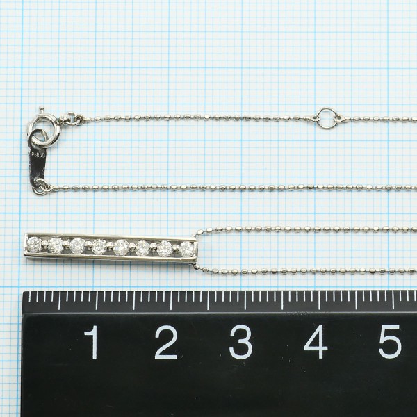 PT900 プラチナ PT850 ネックレス ダイヤ 0.30 総重量約3.4g 約40cm 中古ジュエリー_3