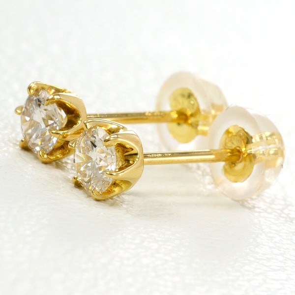 K18 18金 YG イエローゴールド ピアス ダイヤ 0.15 ×2 総重量約0.5g 中古ジュエリー
