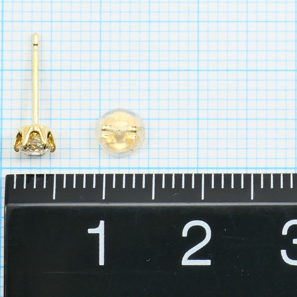 K18 18金 YG イエローゴールド ピアス ダイヤ 0.15 ×2 総重量約0.5g 中古ジュエリー_2