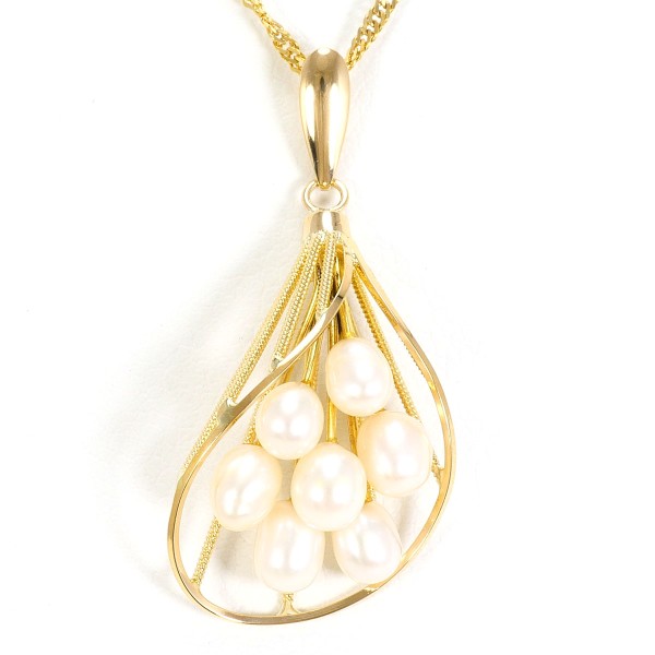 18K YG ネックレス パール(真珠) 総重量約3.0g 約40cm 中古ジュエリー