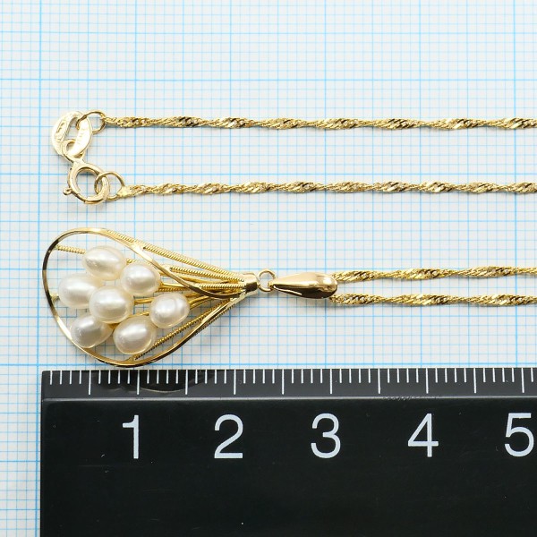18K YG ネックレス パール(真珠) 総重量約3.0g 約40cm 中古ジュエリー_4