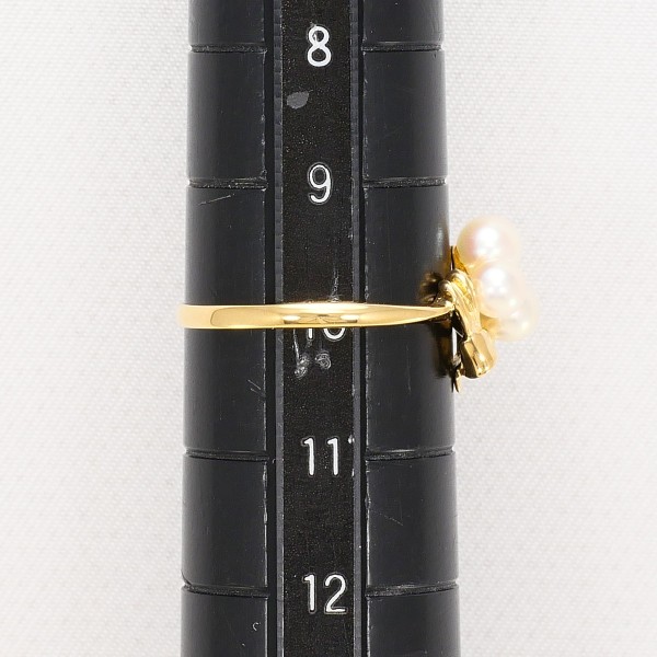 K18 18金 YG イエローゴールド リング 指輪 10号 パール(真珠) 約3mm 総重量約1.4g 中古ジュエリー_6