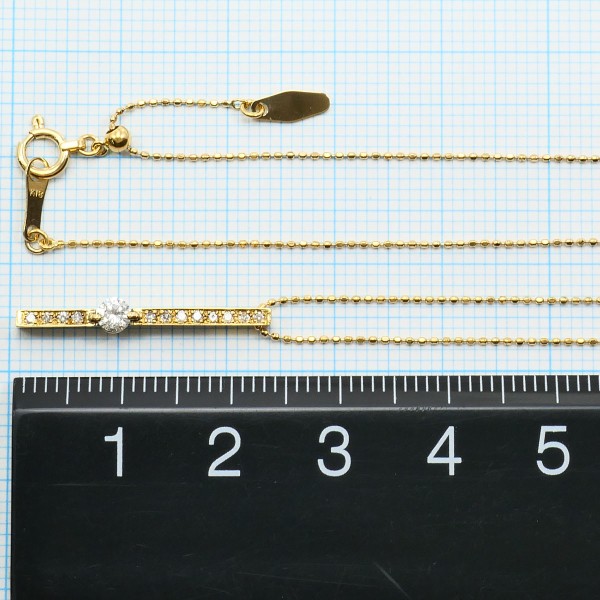 K18 18金 YG イエローゴールド ネックレス ダイヤ 0.18 総重量約2.3g 約45cm 中古ジュエリー_3