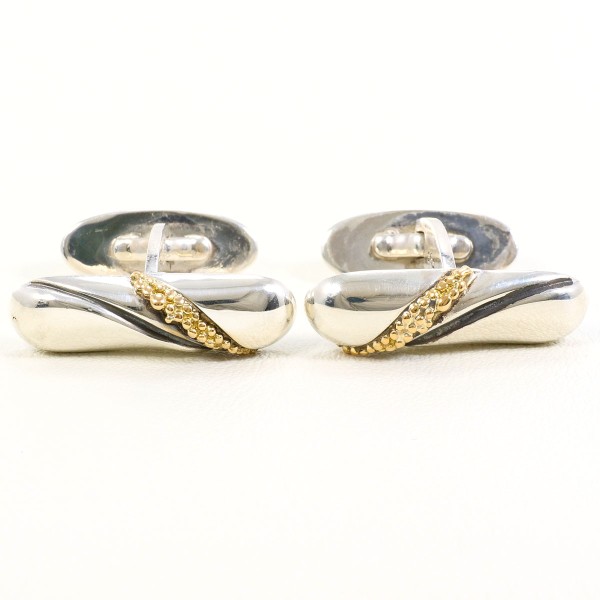 ジョージジェンセン 161 シルバー YGメッキ カフス 総重量約15.9g 中古ジュエリー