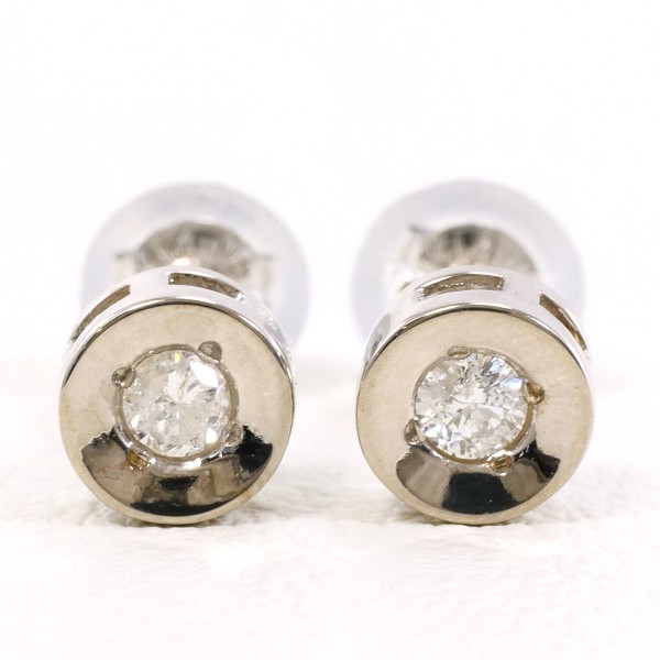 K14 14金 WG ホワイトゴールド ピアス ダイヤ 0.05 ×2 総重量約0.5g 中古ジュエリー_1