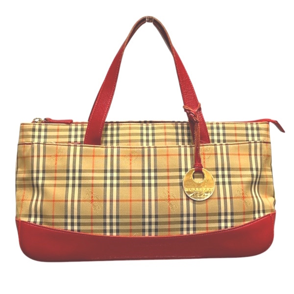 バーバリー Burberry ノバチェック シャドーホース キャンバス レザー バッグ ハンドバッグ レディース【中古】
