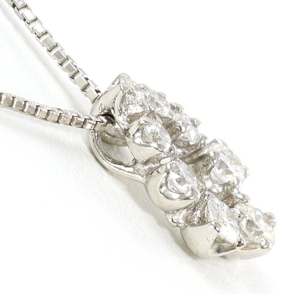 PT900 プラチナ PT850 ネックレス ダイヤ 0.30 総重量約2.9g 約41cm 中古ジュエリー_1
