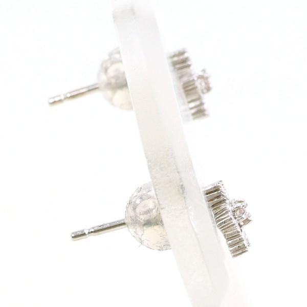 K14 14金 WG 白いことゴールド ピアス 時刻表 0.01 ×2 総掛け目約0.5g 中古宝飾品