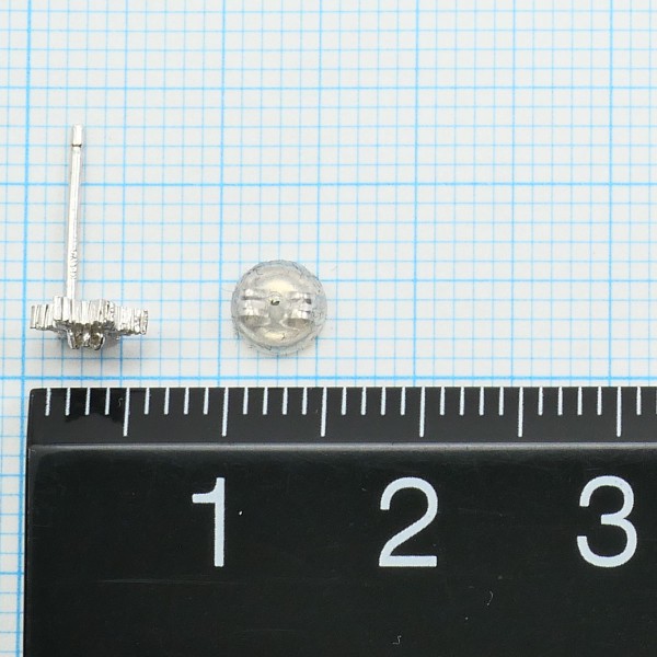 K14 14金 WG 白いことゴールド ピアス 時刻表 0.01 ×2 総掛け目約0.5g 中古宝飾品