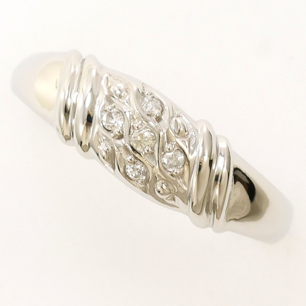 【通常価格より25%OFF】PT850 プラチナ リング 指輪 14号 ダイヤ 0.05 総重量約2.8g 中古ジュエリー