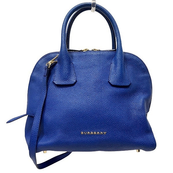 バーバリー Burberry ブルー レザー 2WAY バッグ ハンドバッグ ショルダーバッグレディース【中古】