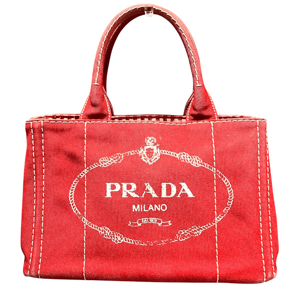 プラダ PRADA カナパ 1BG439 レッド バッグ トートバッグ レディース【中古】