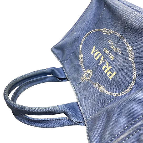 プラダ PRADA カナパ BN1872 ブルー キャンバス バッグ トートバッグ レディース【中古】_5