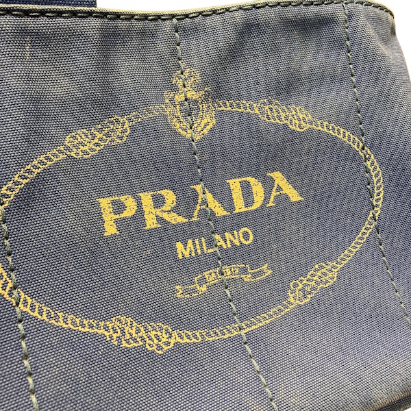 プラダ PRADA カナパ BN1872 ブルー キャンバス バッグ トートバッグ レディース【中古】_8