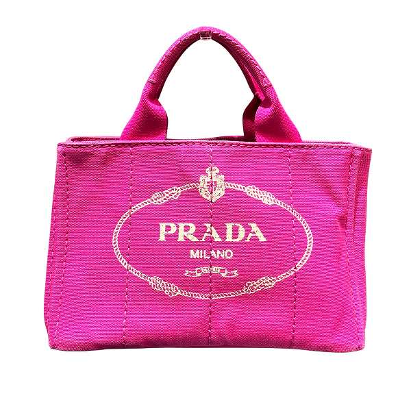プラダ PRADA カナパ B2439 ピンク キャンバス バッグ トートバッグ レディース【中古】