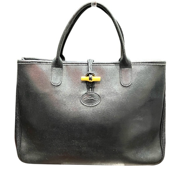 ロンシャン ロゾ ブラック レザー バッグ トートバッグ レディース【中古】
