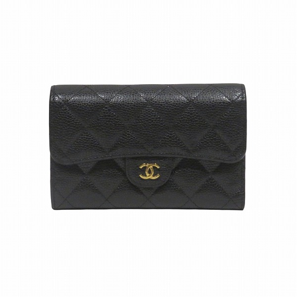 シャネル CHANEL マトラッセ ミディアム フラップ ウォレット AP0232 