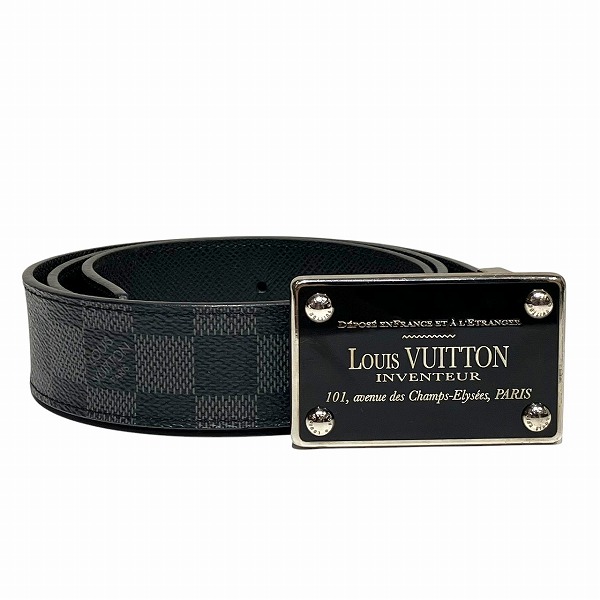 ルイヴィトン Louis Vuitton サンチュール アンヴァントゥール M9632 ブラック ブランド小物 ベルト メンズ【中古】